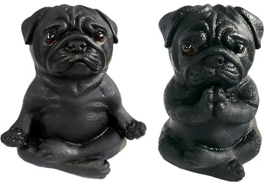 Figurines yoga carlin pour bureau - Déco zen pour le télétravail noir