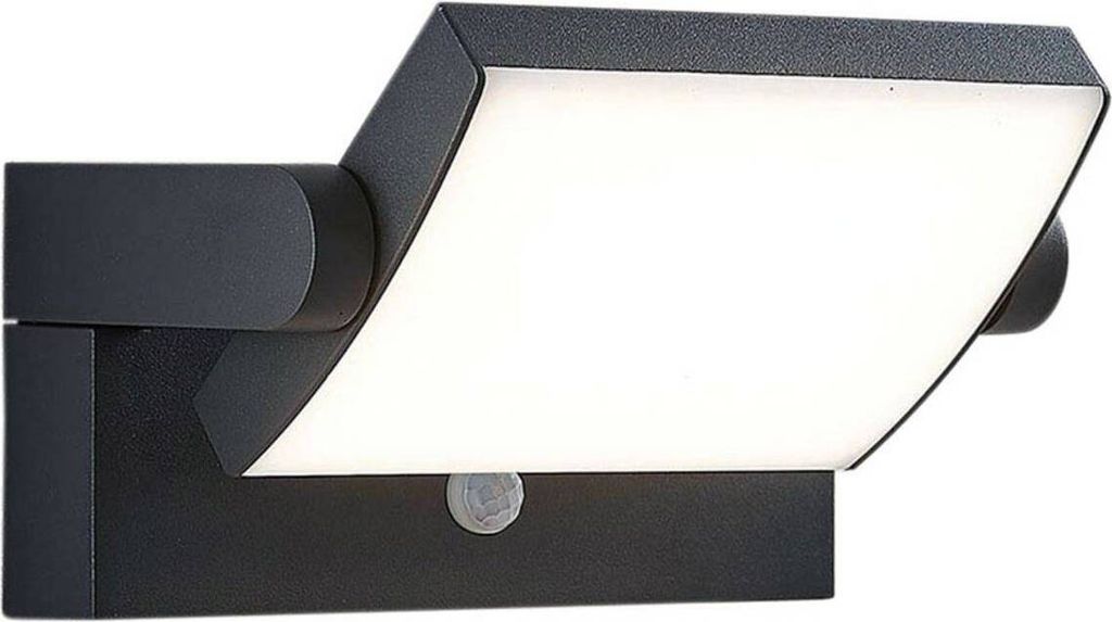 Lindby LED-Außenwandlampe Sherin, anthrazit, Sensor, IP54