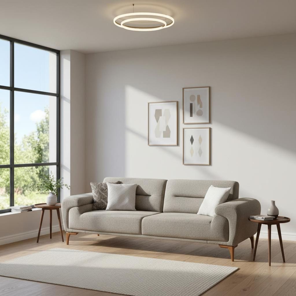 Sofa 3-Sitzer Modern Grau Luxus Elegant Design Couch Polstersofa Neu