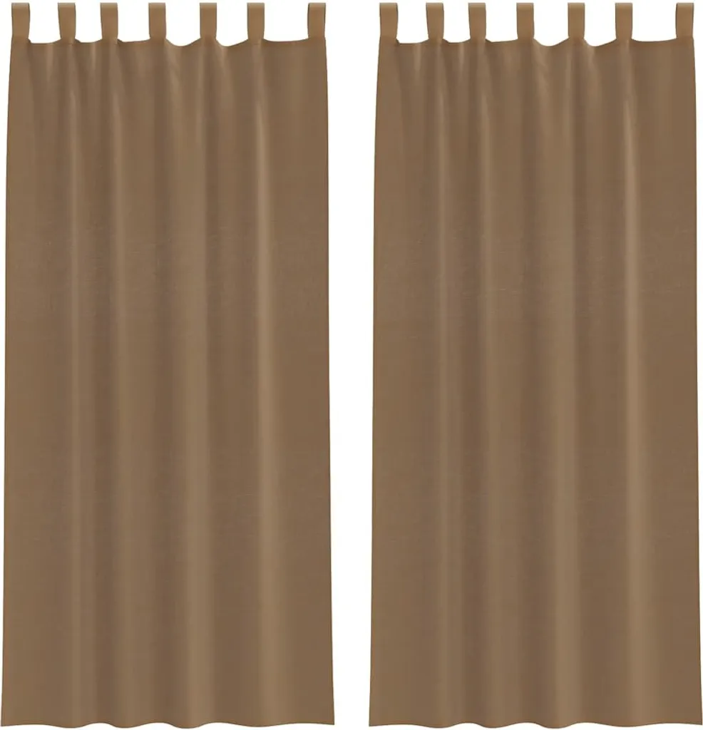 vidaXL Tende in Voile Marrone Chiaro 140x225 cm - Set 2 Pezzi Eleganti