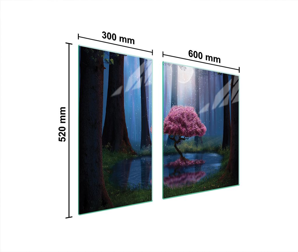 Glasschutzplatte Für Herd 90X52 Tree