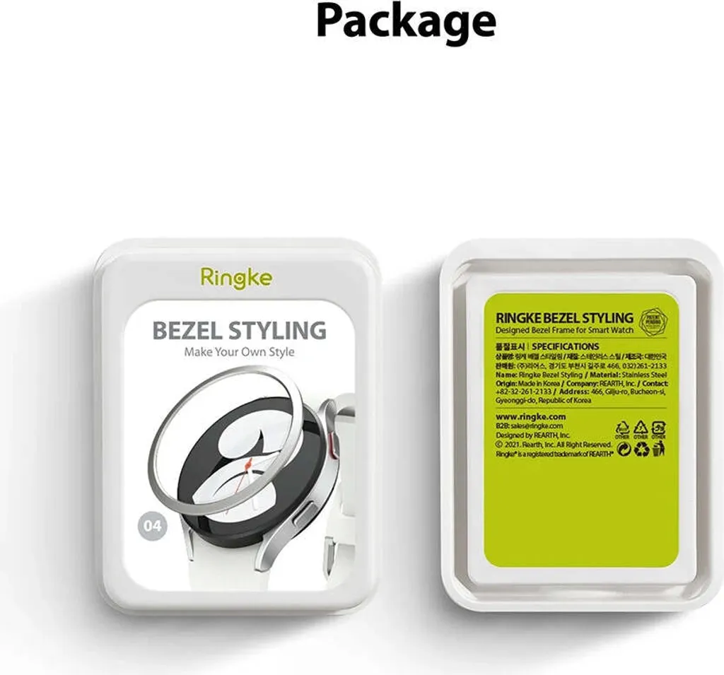 Ringke Styling Custodia Telaio Busta Anello Samsung Galaxy Watch 5 44mm / 4 44mm Argento (Acciaio inossidabile) (GW4-44-04) - 12