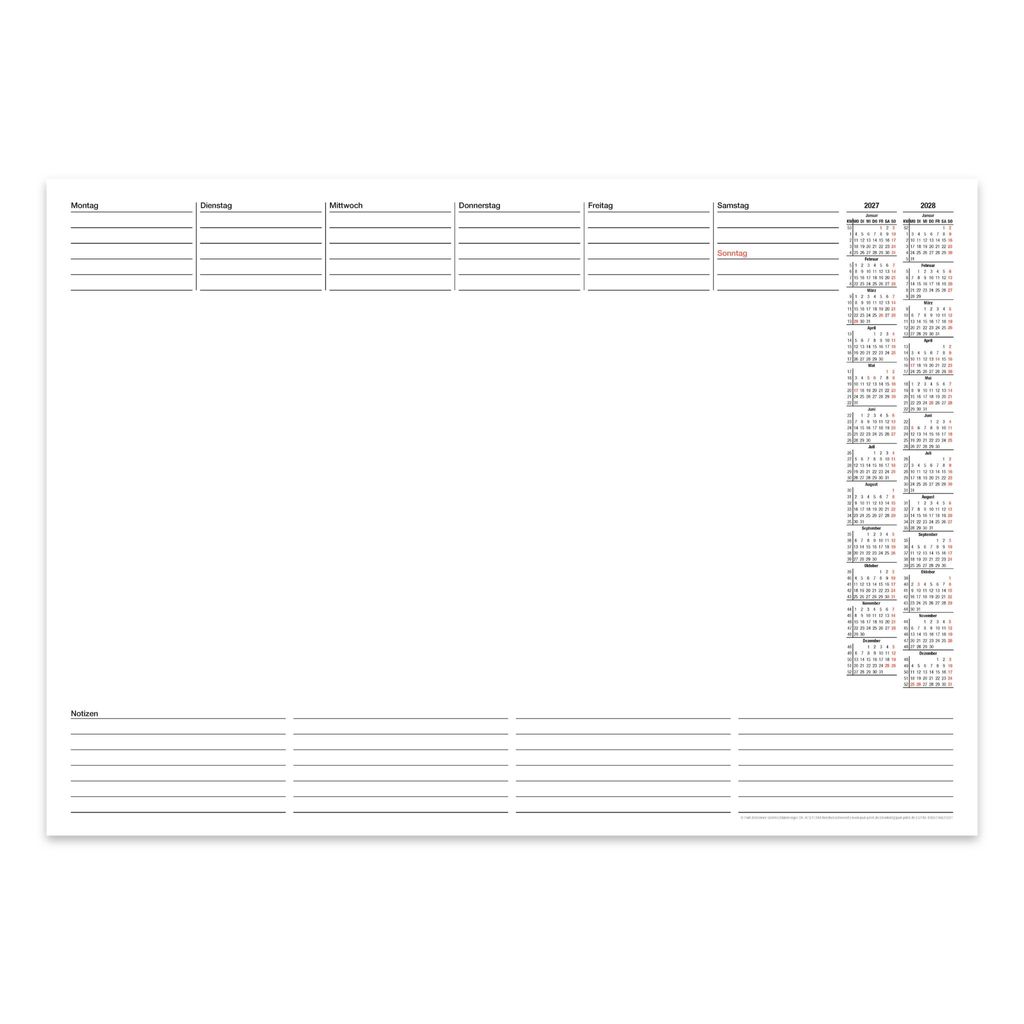 PuK Papier Schreibtischunterlage mit 2 Jahres-Kalender Produktbild 