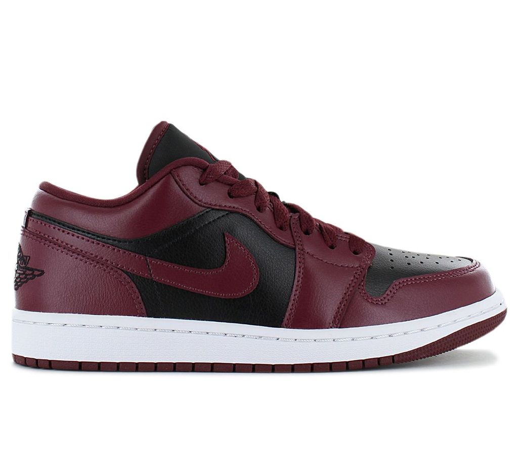 AIR JORDAN 1 Low - Schuhe Leder Schwarz-Rot DC0774-006 , Größe: EU 38.5 US 7.5