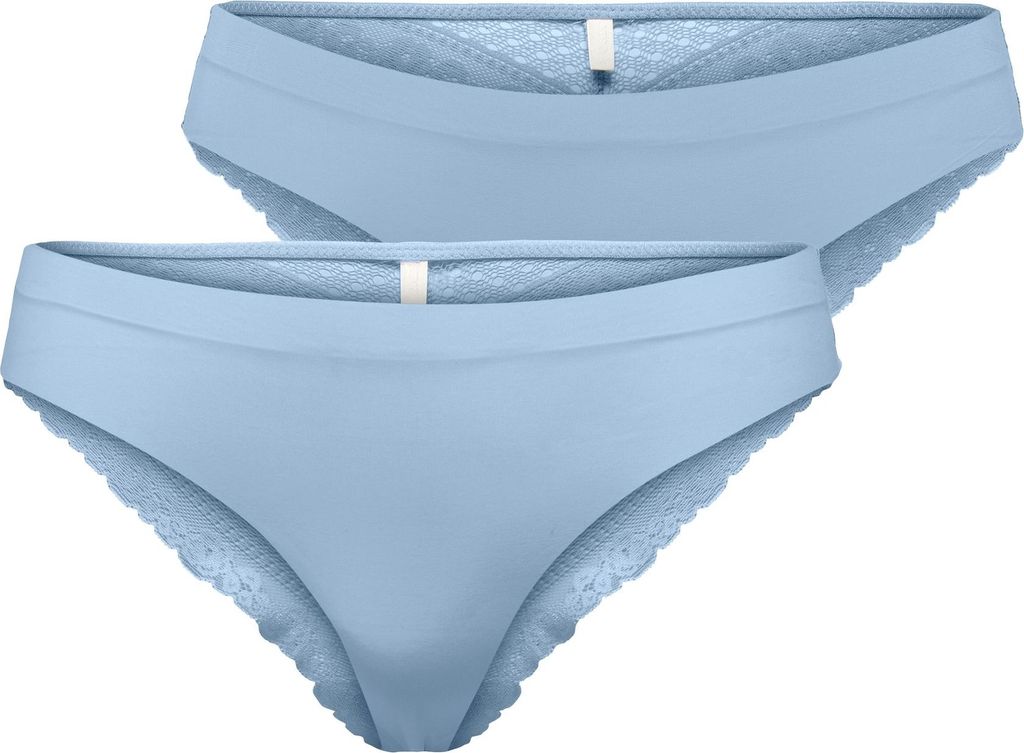 ONLY Spitzen Slips 2-er Pack String Unterhosen Brazilian Tanga ONLCAROLINE Größe: XS