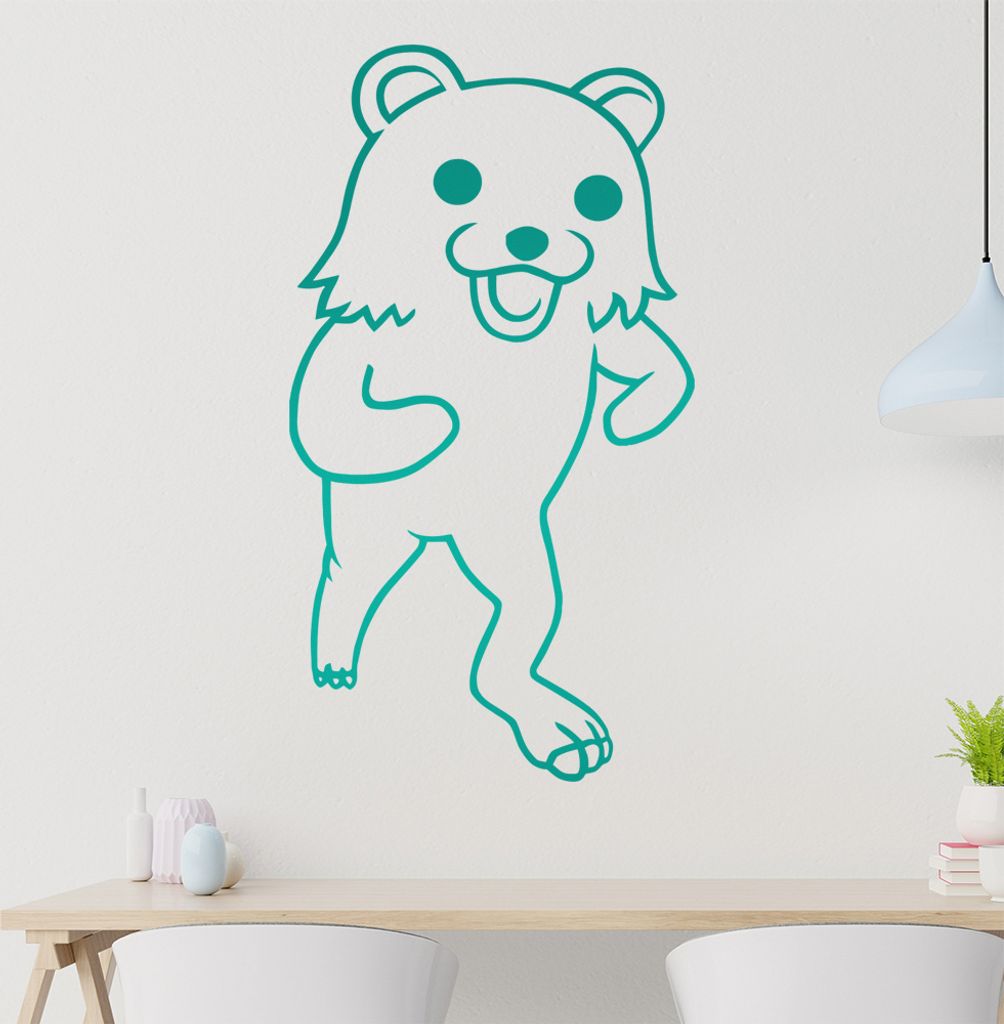 Pedobär rennend Wandtattoo in 6 Größen - Wandaufkleber Wall Sticker - Dekoration, Küche, Wohnzimmer, Schlafzimmer, Badezimmer