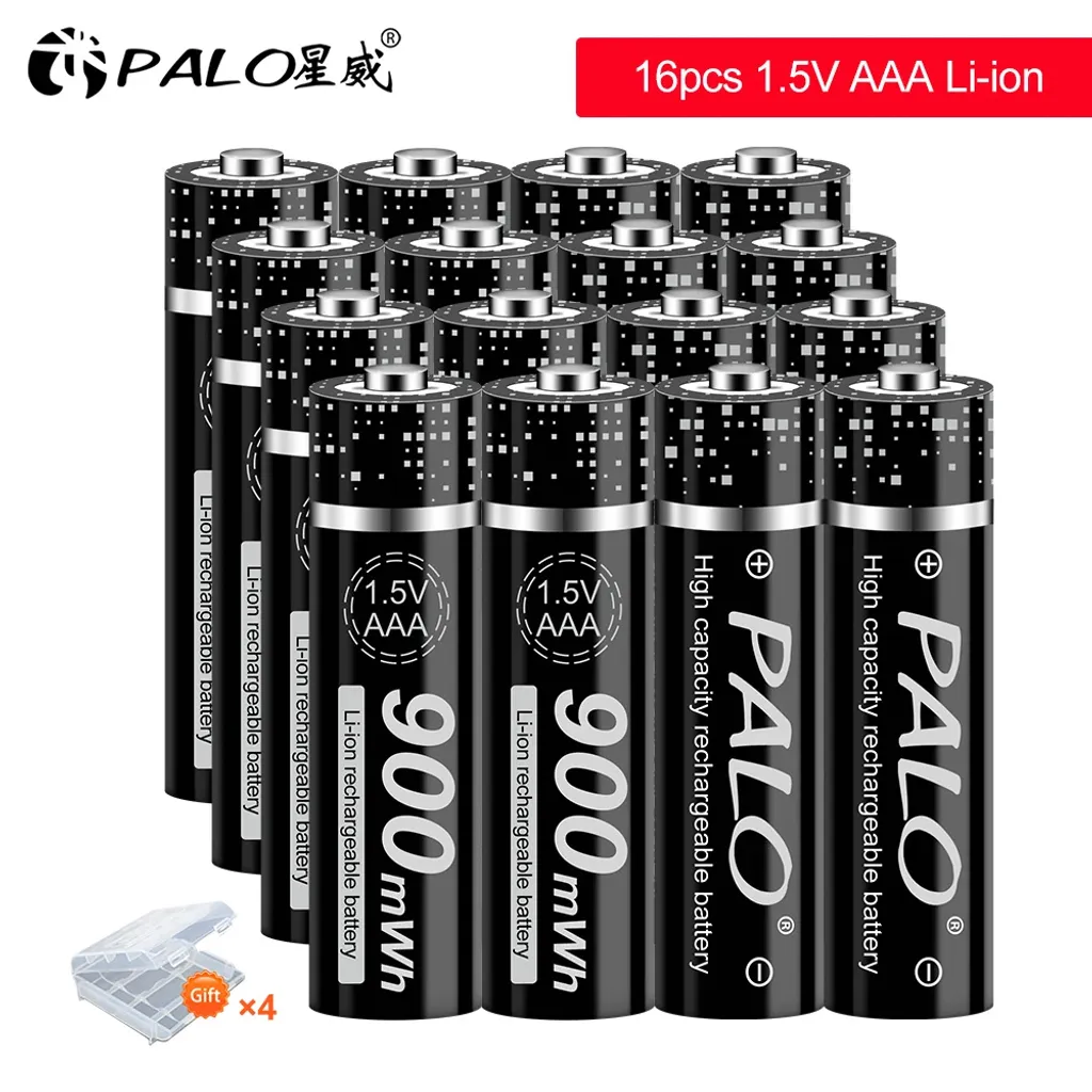 Piles AAA Li-Ion pour Télécommandes et Jouets - 1,5V 900mWh, Pack de 16