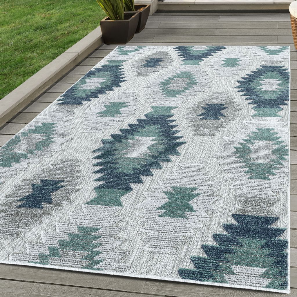 Outdoor Teppich die Küche Balkon Terrasse Garten Picknick Größe: 80 x 250 cm , Farbe : Blau-1