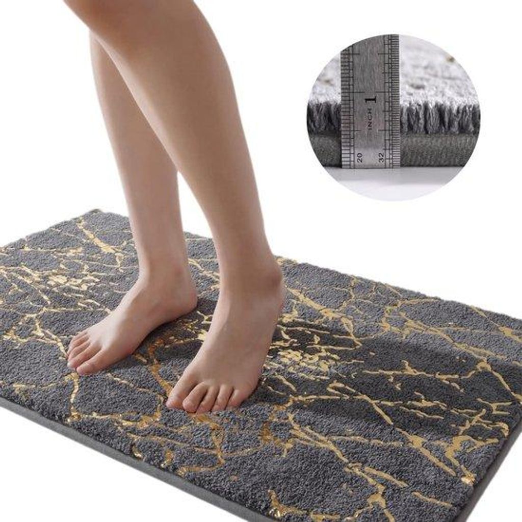 Antislip-Tapete, waschbar, grau, dekorativ, Luxus-Badkamer-Accessoires, weiches Mikrofaser, absorbiert, Badmat für Badkammer - 50 x 80 cm