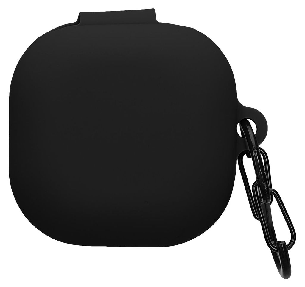 kwmobile Schutzhülle für Samsung Galaxy Buds FE Hülle - TPU Silikon Case für Kopfhörer Ladecase - stoßfestes Cover mit Karabiner - Schwarz
