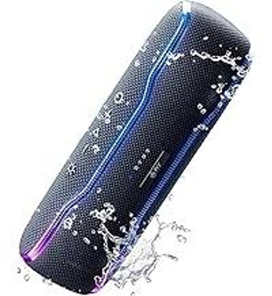 AY Bluetooth Lautsprecher Musikbox Tragbarer IPX7 Wasserdicht Bluetooth Box mit Bunten Licht und Satten Bässen, Stereo-Pairing, Eingebautes Mikrof...