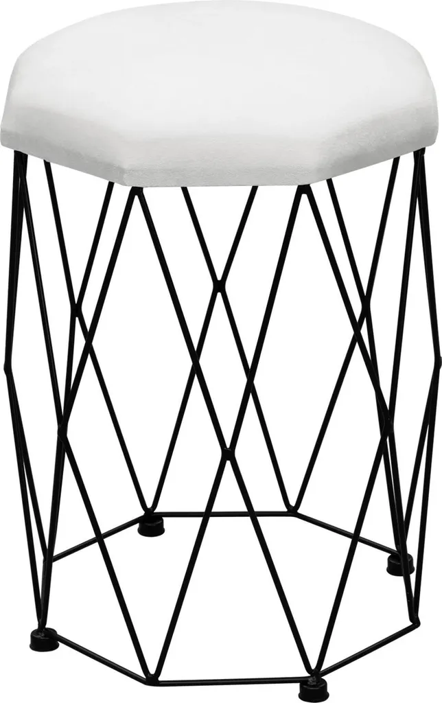 Sgabello Vanity Moderno Bianco 30x44 cm - Pouf Legno per Toeletta