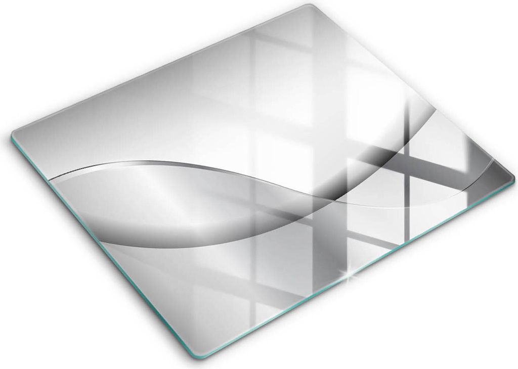 Glasschneideplatte - Herdabdeckplatte - 60x52 - Schneidebrett - Spritzschutz - Abstraktionsdesignlinien