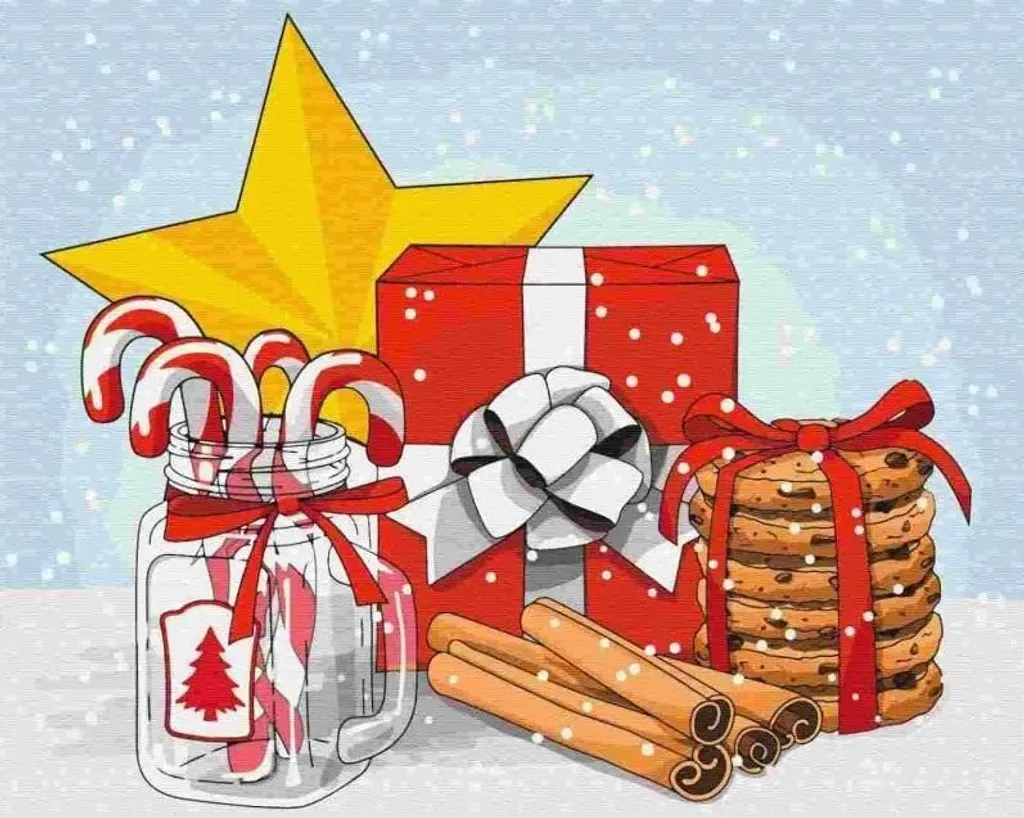 Kit peinture numérotée de Noël 40x50 cm pour décoration créative
