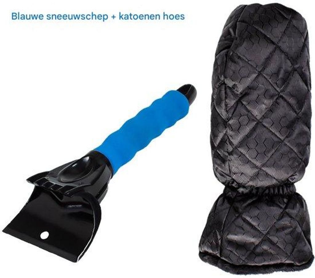 Robuuste winterhandschoenen + blauwe opvouwbare sneeuwschep voor winterse sneeuwverwijdering - geschikt voor auto- en thuisgebruik - ideale winterr...