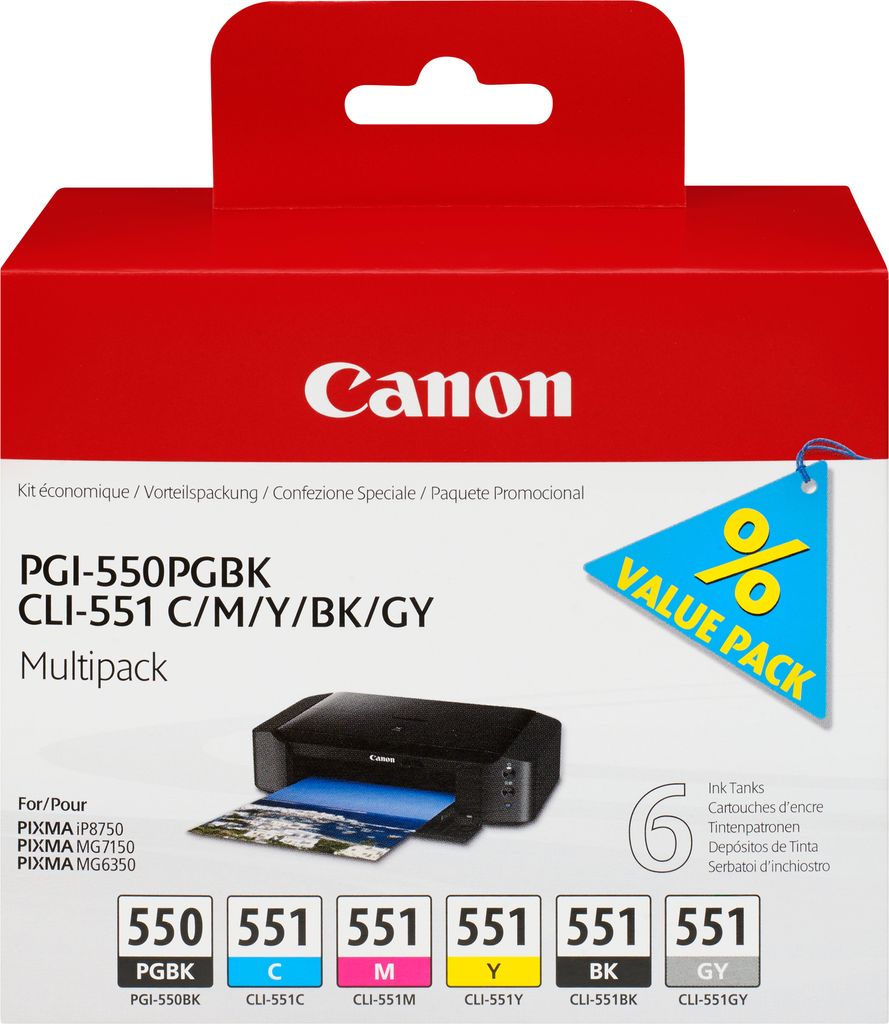 Canon PGI-550/CLI-551 Multipack PGBK/C/M/Y/BK/GY Zdjęcie produktu 