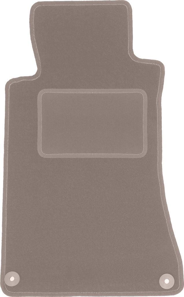 Fahrerfußmatte Velours beige passend für Mercedes C W203 (2000-2008, Coupe) – mit Befestigungen – passgenau