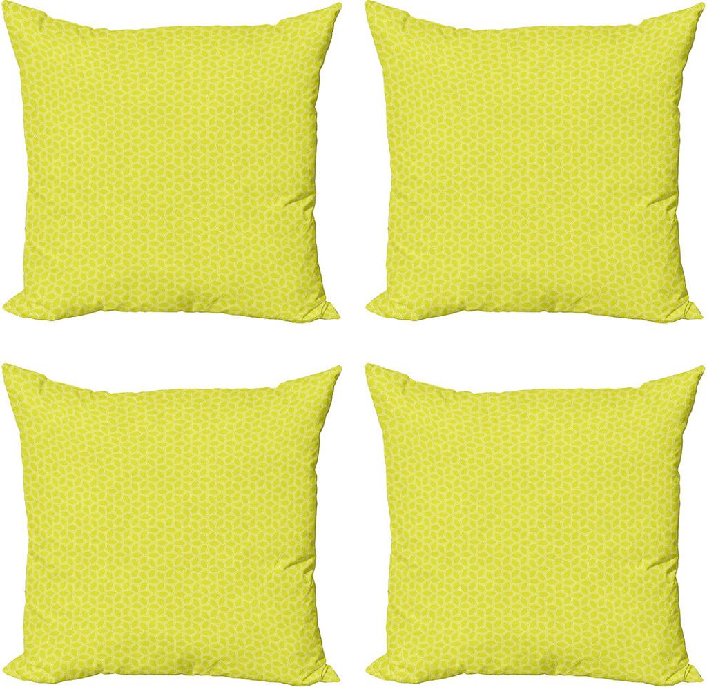 ABAKUHAUS Geometrisch Kissenbezug Set (4 Stück), Zusammenfassung Juicy Zitronen, Moderner Doppelseitiger Digitaldruck, 60 cm x 60 cm, Gelb Grün u...