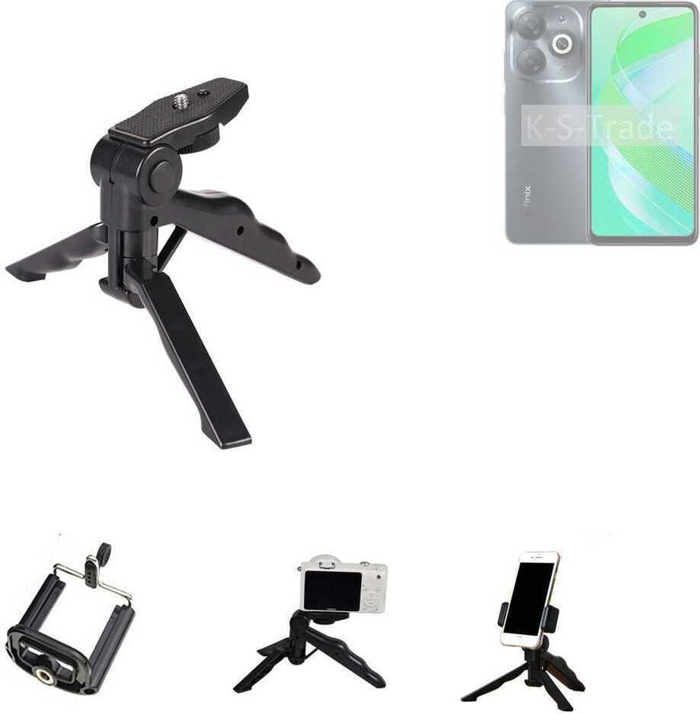 K-S-Trade Stativ Tisch-Ständer Dreibein Handy-Stativ Ständer kompatibel mit Infinix Smart 8 Plus Mini-Stativ Smartphone Tripod Handy-Stativ aus