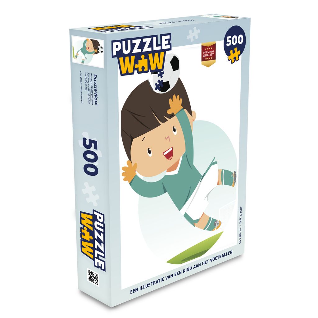 MuchoWow Puzzle 500 Teile Illustration eines Fußball spielenden Kindes - Kinder - Baby - Jungen - Mädchen - Denken - Spiel - Toy
