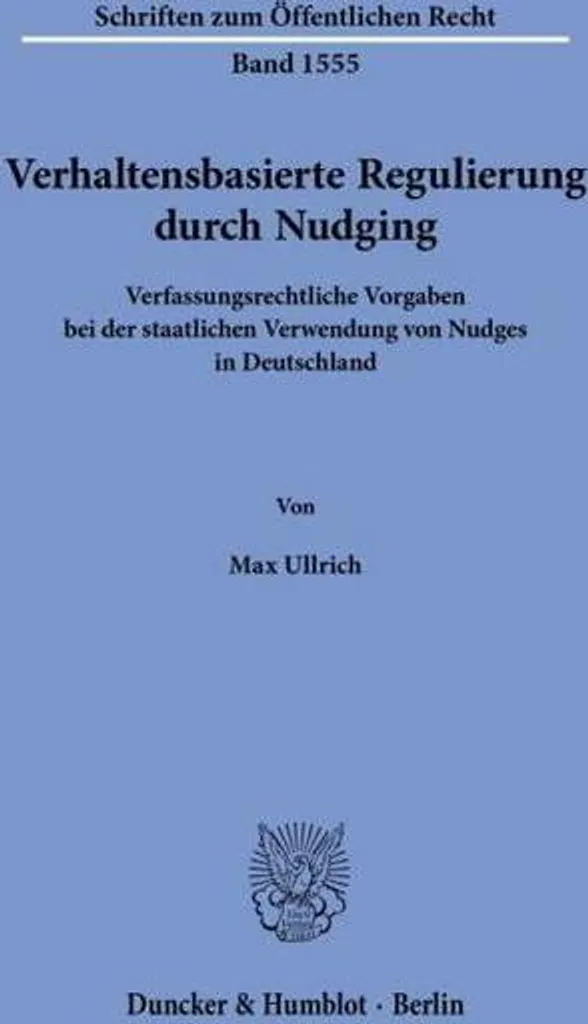Ouvrage Académique Verhaltensbasierte Regulierung durch Nudging Broché