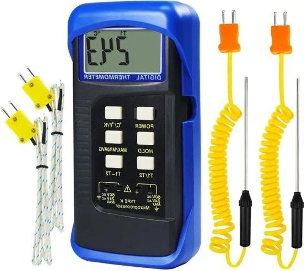 Thermomètre numérique professionnel type K avec 4 sondes de température