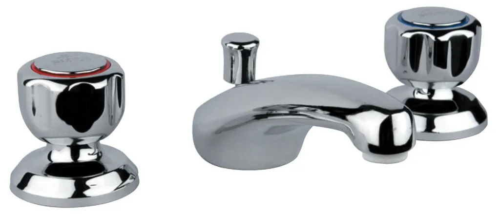 Mélangeur de lavabo traditionnel à deux poignées en laiton brossé