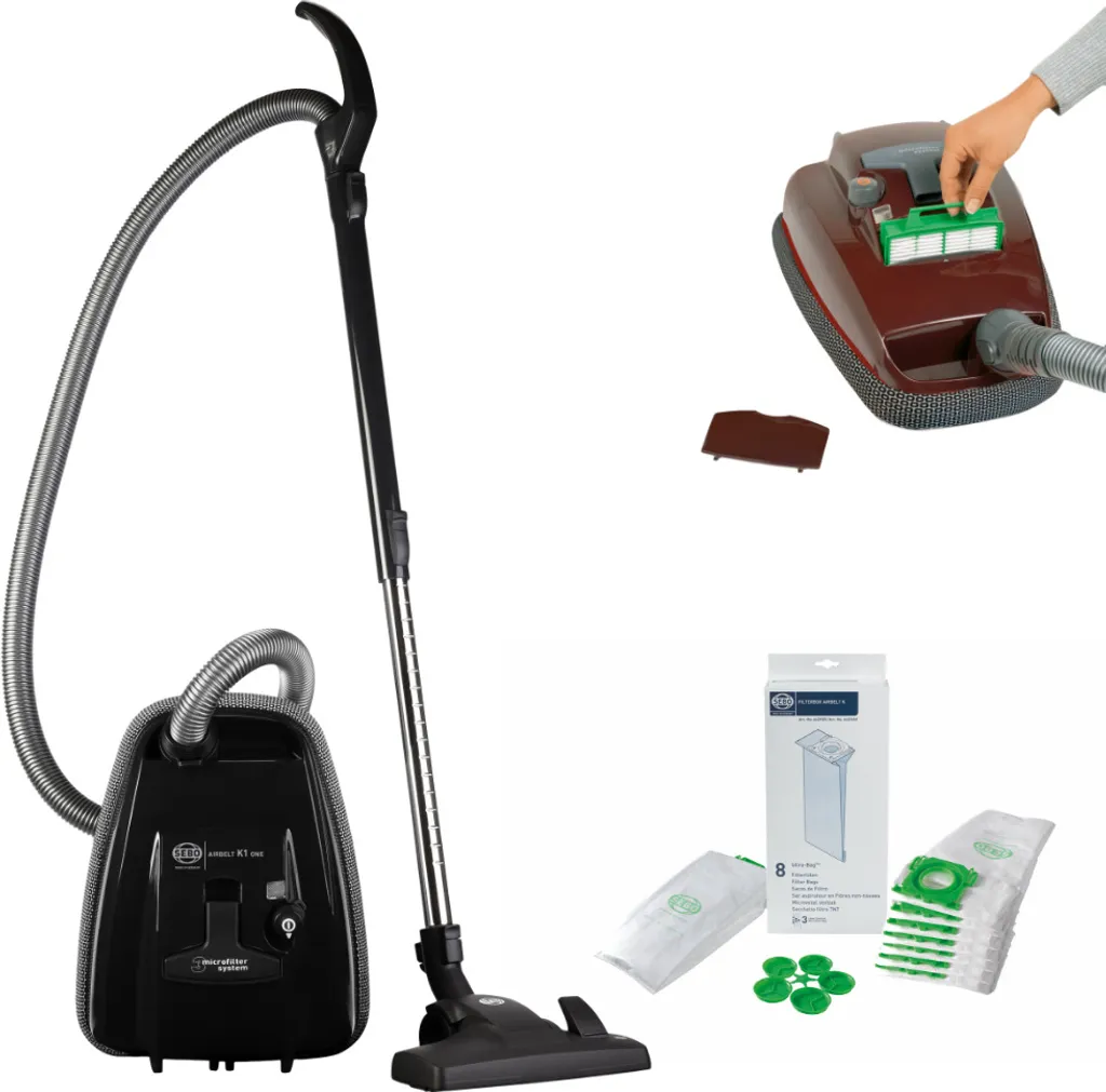 Aspirateur SEBO Airbelt K1 One 890W noir avec pare-chocs de protection doux
