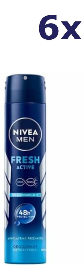 6x Nivea Deospray Men - Fresh Active 200 ml