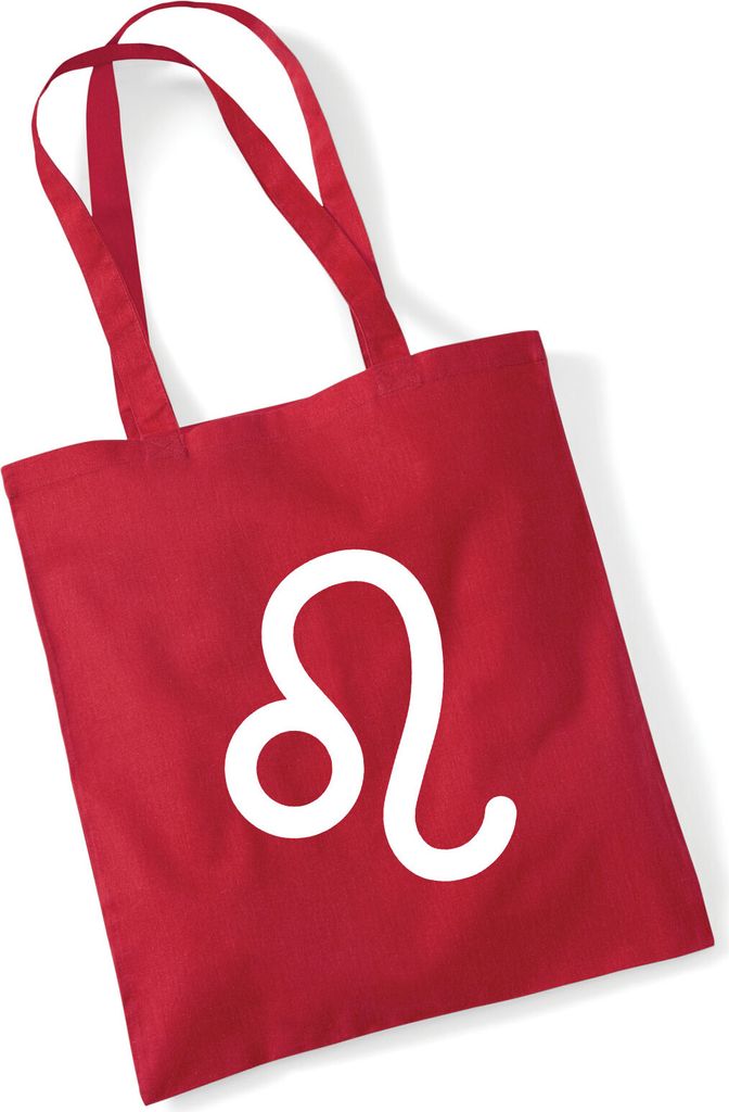 Huuraa Jutebeutel Löwe Sternzeichen Zeichen 10 Liter Classic Red Baumwolle Tasche Geschenkidee