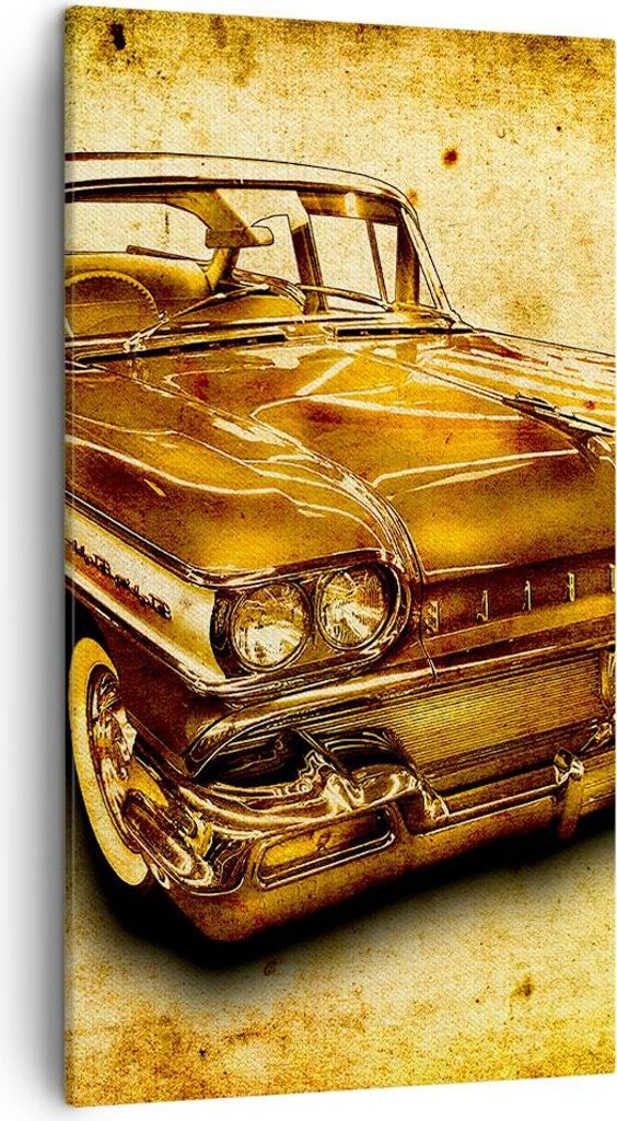 Bild auf Leinwand - Leinwandbild - Auto klassisch Limousine Geschwindigkeit - 45x80cm - Wand Bild - Wanddeko - Leinwanddruck - Bilder - Kunstdruck ...