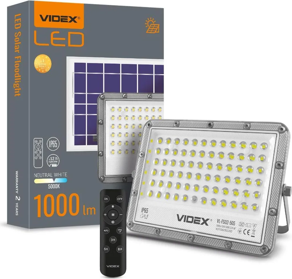 Projecteur LED Solaire Puissant pour Éclairage de Jardin et Façade IP65 - 10