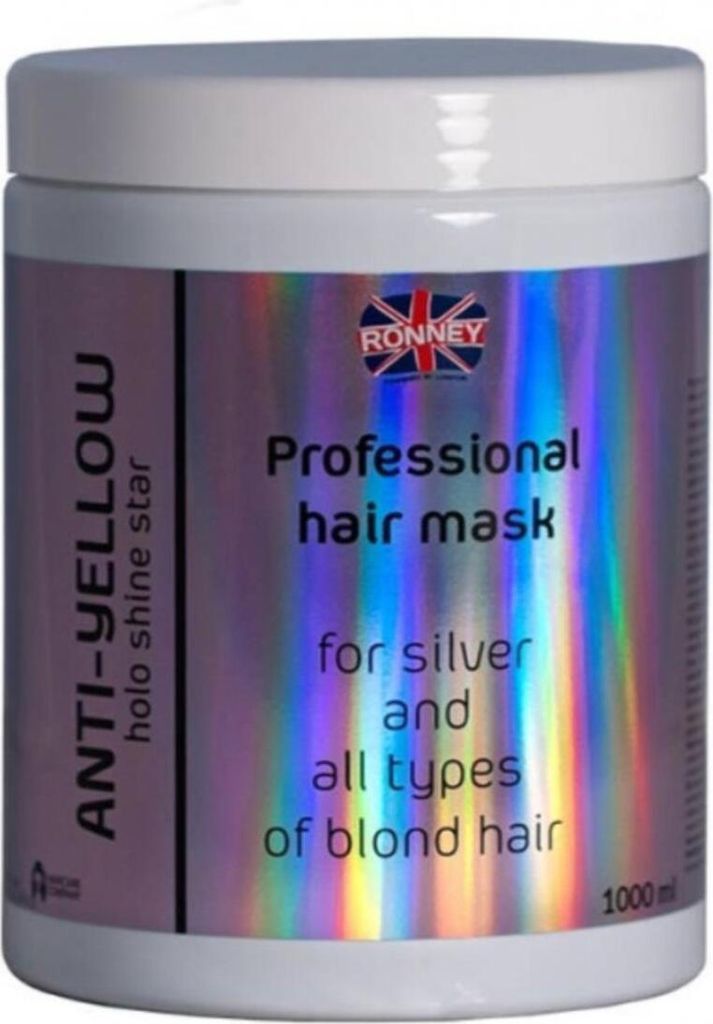 Ronney Professional holo shine star hair mask Anti Yellow for silver an all types of blond hair 1000 ml