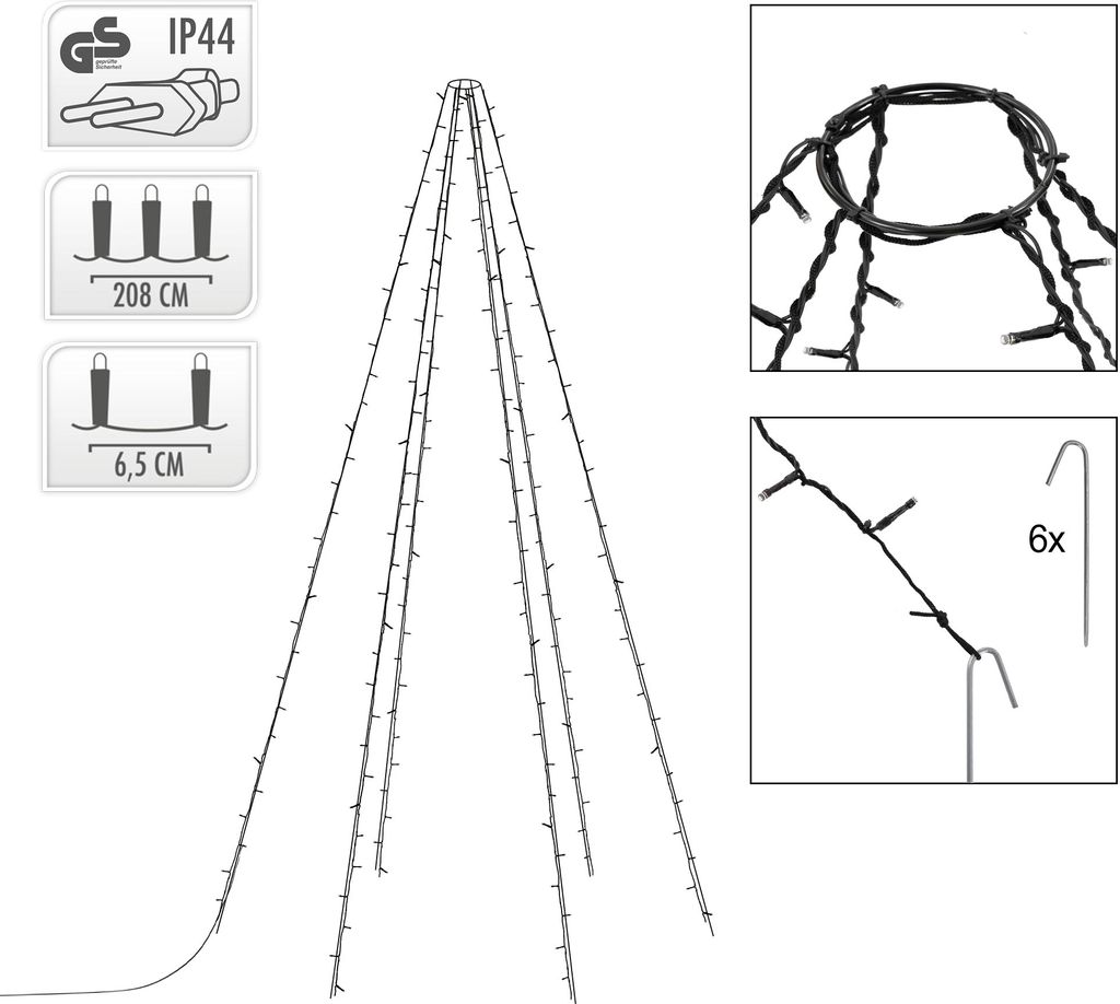 Ambiance osvetlenie stožiara so 192 LED diódami 208 cm Obrázok produktu 20