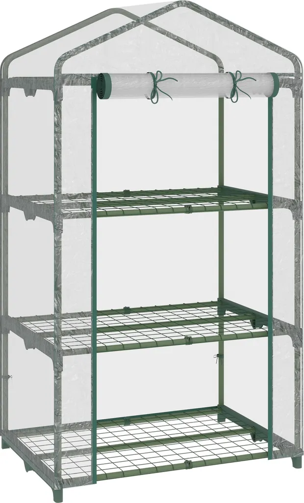 Serre de Balcon Verticale Outsunny Transparente avec Bâche PVC Renforcée