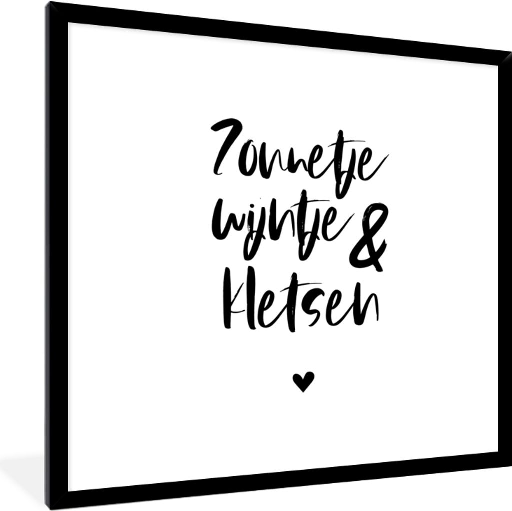 MuchoWow Gerahmtes Poster Sonne, Wein & Chat - Zitate - Text - Sommer - Wein 40x40 cm - Poster mit Schwarzem Bilderrahmen Wandposter Rahmen Foto ...