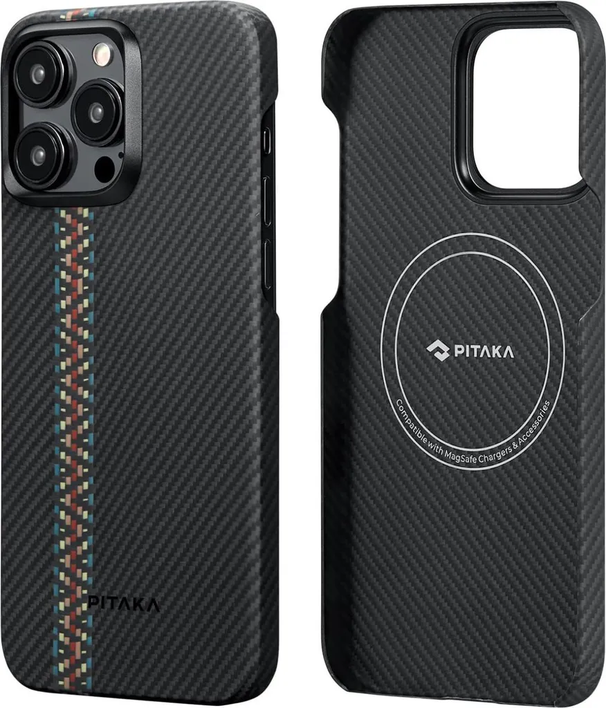 Étui de Protection iPhone 15 Pro Max MagSafe Fine en Carbone Pitaka 600D