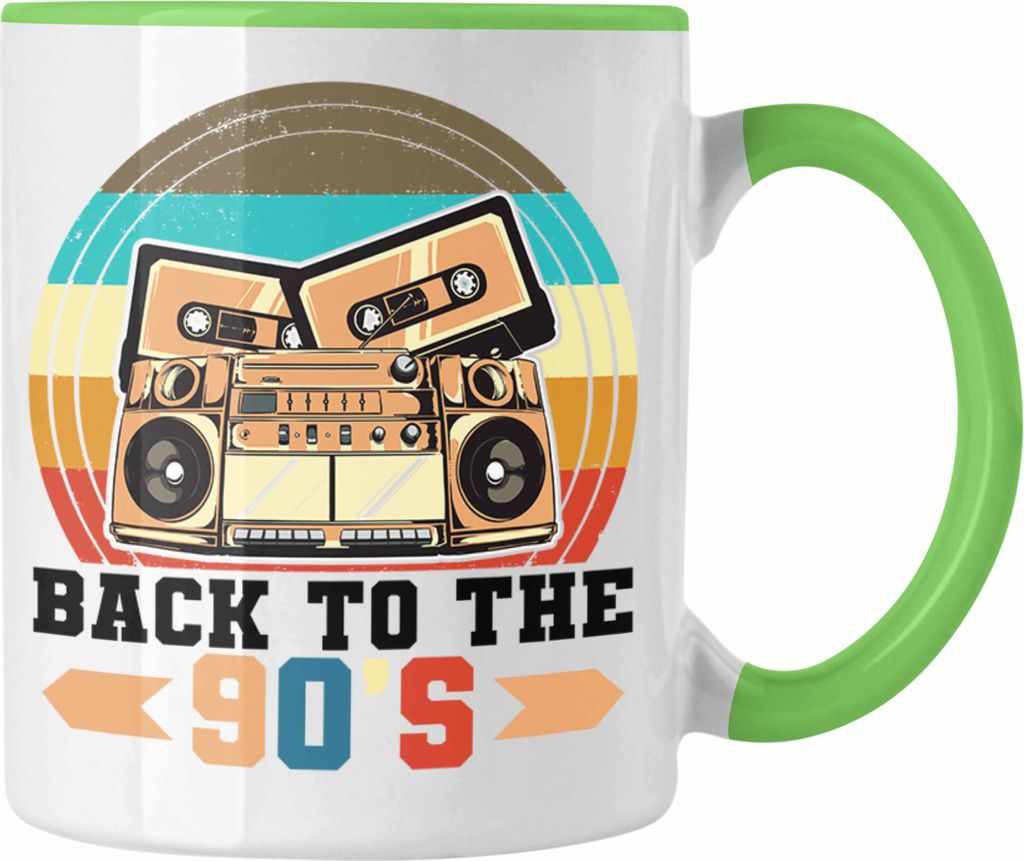 Trendation - Back To The 90er Jahre Tasse Geschenk Neunziger Geschenkidee Party (Grün)