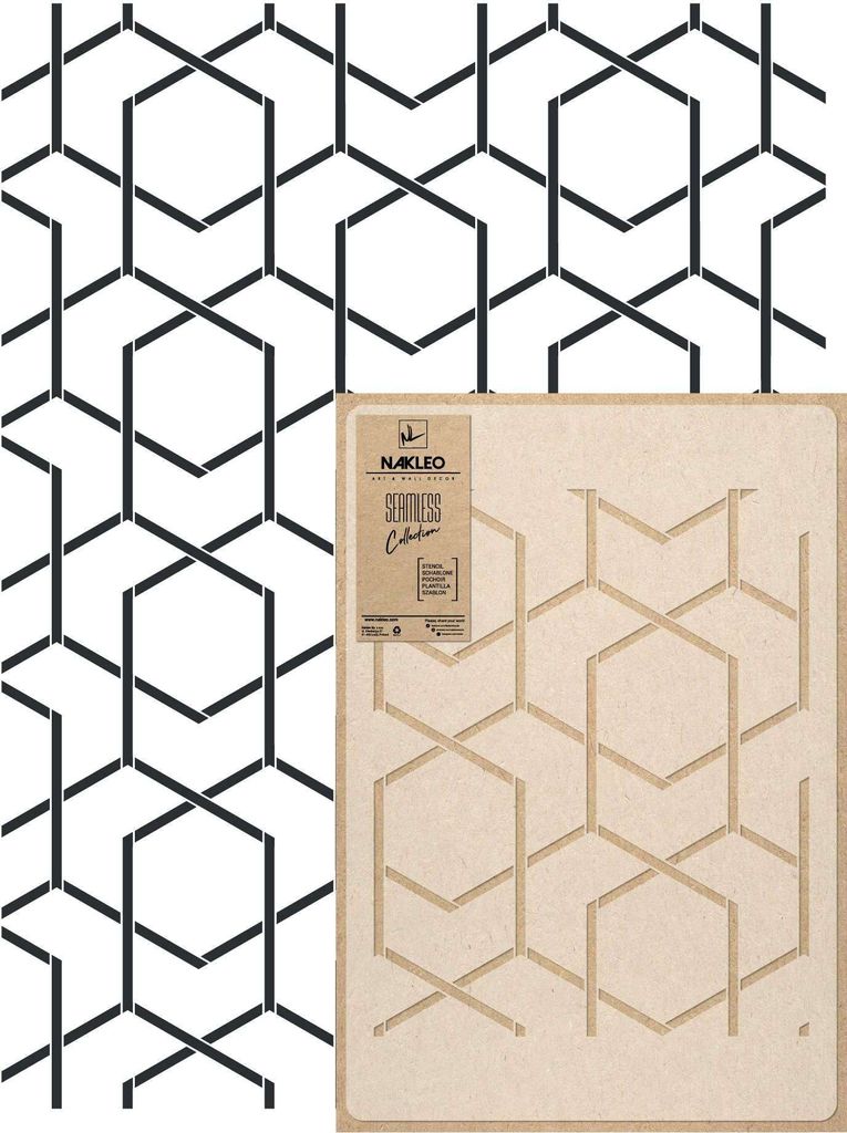 Wandschablone Groß Muster, Malschablone 59x95 cm Linien Figur Wiederverwendbare Kunststoff, Geometrische Tapete Wandgestaltung