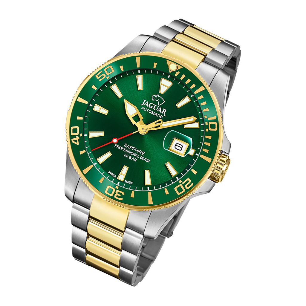 Jaguar Herren Analog Uhr Daily Classic Sport Edelstahl silber gold UJ887/2
