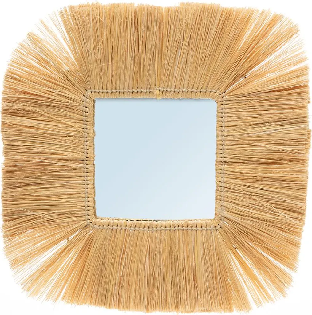 Miroir Mural Marron 48cm : Habillez vos Murs Vides avec l'Herbe Tressée