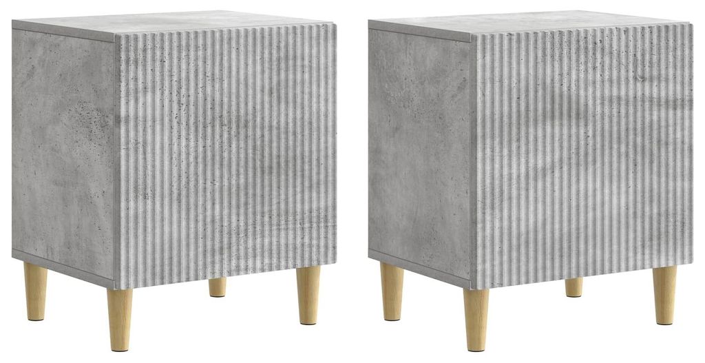 Nachttisch 2 pcs Betongrau 43 x 34,5 x 50 cm Holzwerkstoff