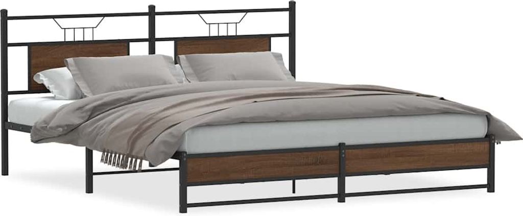 vidaXL Rám postele bez matrace hnědý dub 160x200 cm Obrázek produktu 