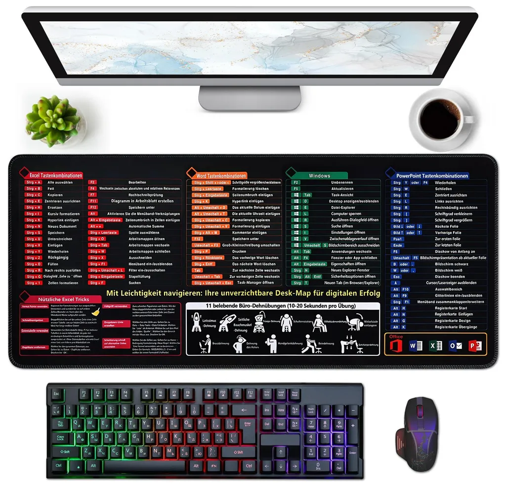 Tapis de souris Excel XXL : ne cherchez plus vos raccourcis clavier