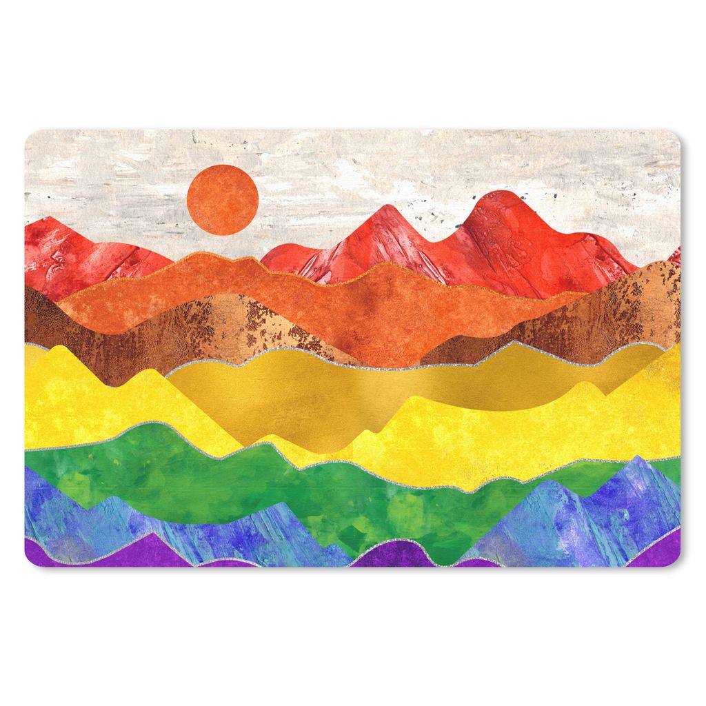 MuchoWow Mauspad Mousepad Stolz - Regenbogen - Marmor 27x18 cm - Mousepads - Maus Mat - Pad - Mausunterlage - Büroartikel - Desk Matten