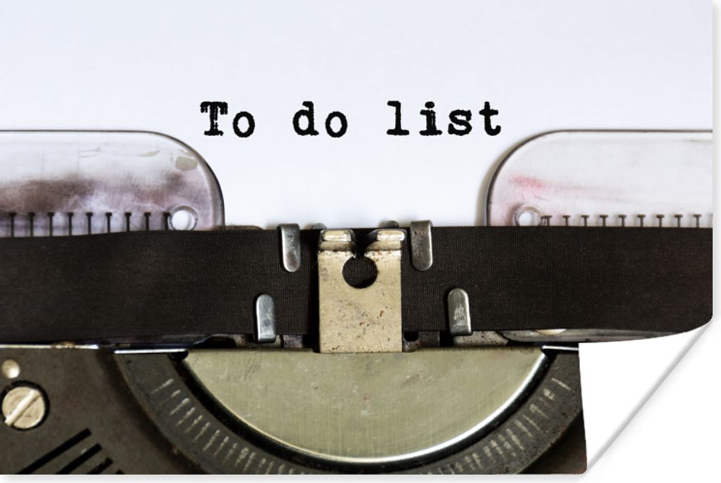 MuchoWow Poster Schreibmaschine - Vintage - To do Liste 30x20 cm - Plakate - Print