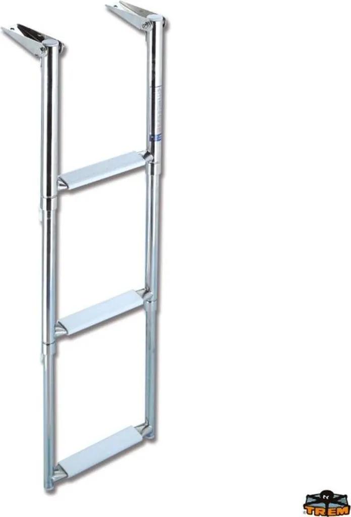 Tremolo Échelle Télescopique en Acier Inoxydable Argent 3 Niveaux 87cm
