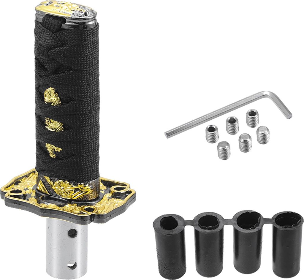 Schaltknauf-Set, 15 cm Schaltknauf Universal fš¹r Automatik- und Schaltfahrzeuge, strapazierf?hige schwarze Aluminiumlegierung mit 4 Adaptern