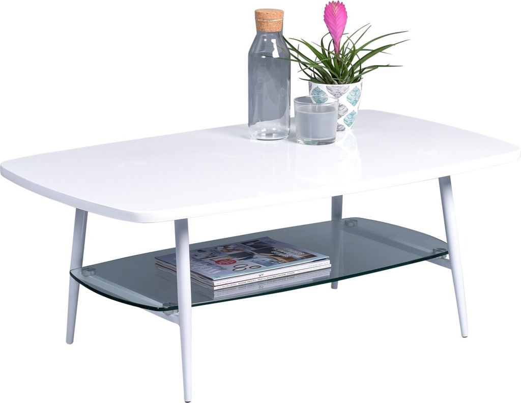 Couchtisch Beistelltisch ANNA 100x60 cm Nachbildung weiss matt