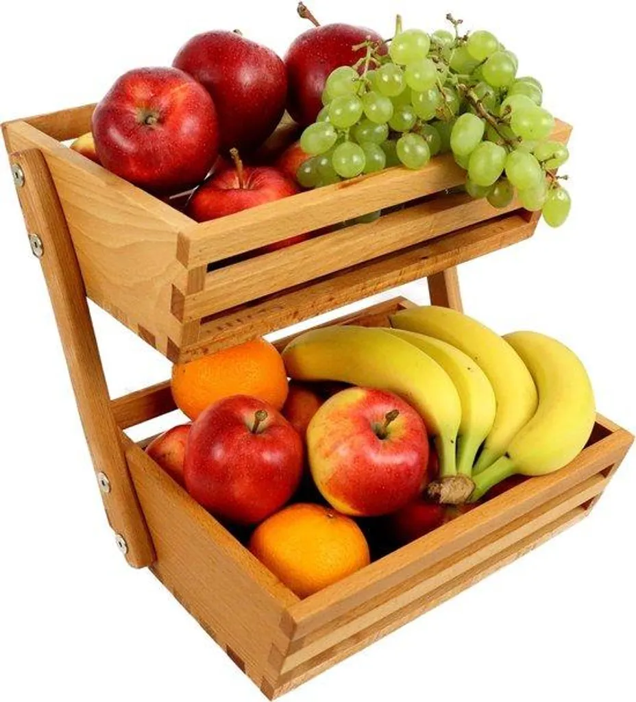 Étagère à légumes en bois aérée 24x32x29 cm, disponible en 3 couleurs